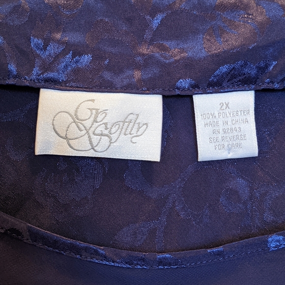 Go Softly Indigo Floral Matching Set Size 2X - Picture 3 of 5